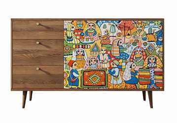 Комод "Berber" с двумя дверками и ящиками (1 принт)