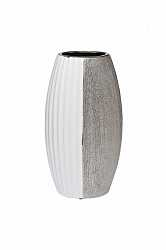 Ваза керамическая белая с серебром