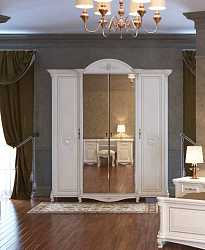 Шкаф платяной четырехдверный Да Винчи (белый)