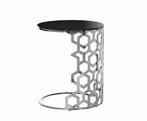 Столик приставной серебряный