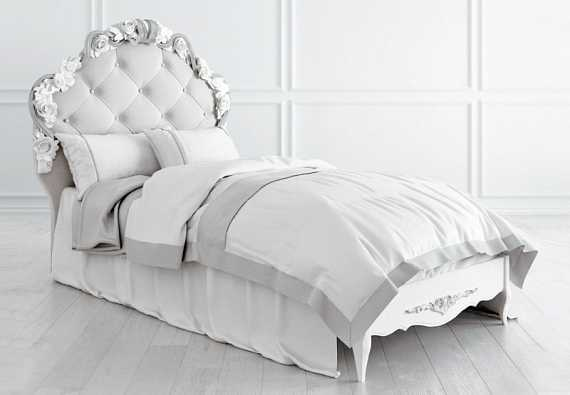 Кровать с мягким изголовьем Romantic Silvery Rome 90*190
