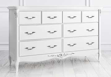 Комод широкий Romantic Silvery Rome 8 ящиков