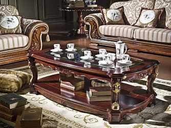 Стол журнальный прямоугольный Carpenter 223 (со стеклом)