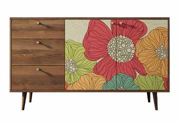 Комод "Berber" с двумя дверками и ящиками (5 принт)