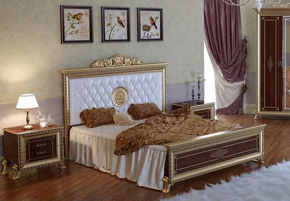 Кровать Версаль 180*200 без короны (тайский орех), мягкое изголовье