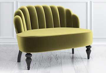 Диван Шелли, зеленый и темные ножки