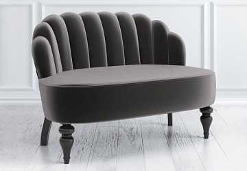 Диван Шелли, серый и темные ножки
