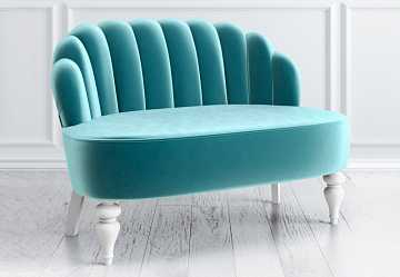 Диван Шелли, бирюзовый и светлые ножки