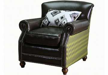 Кресло French Village, кожа + ткань