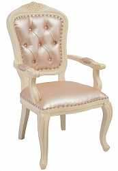 8801 Fleur Blanche Кресло с подлокотниками, ткань 8812 / кожа 8816