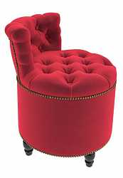 Пуф большой со спинкой, красный