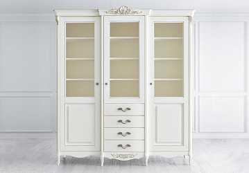 Библиотека 3 двери с ящиками Atelier gold