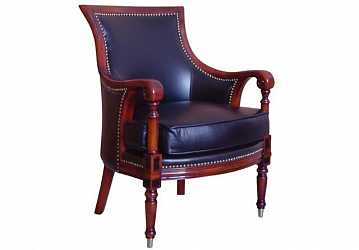 Кресло в коже Louis XV DVC015