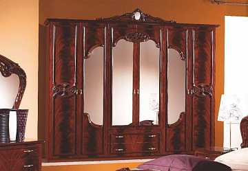 Шкаф платяной Ольга шестидверный, могано