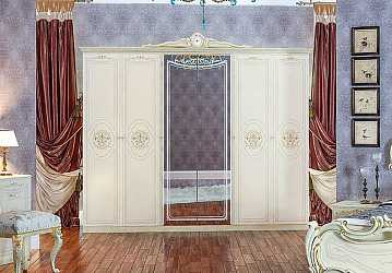 Шкаф платяной шестидверный Грация (слоновая кость)