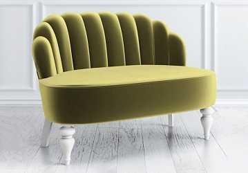 Диван Шелли, зеленый и светлые ножки