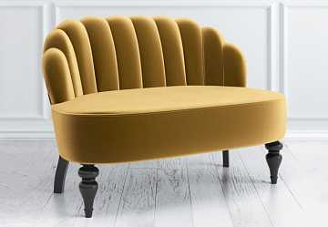 Диван Шелли, золотой и темные ножки