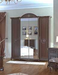 Шкаф платяной четырехдверный Да Винчи (орех)