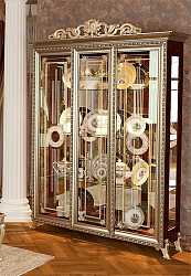 Витрина трехдверная Версаль (тайский орех) без короны