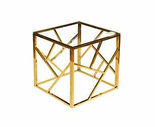 Столик журнальный квадратный золотой